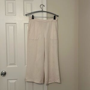 Wilfred Aritzia off white wide leg cropped pant